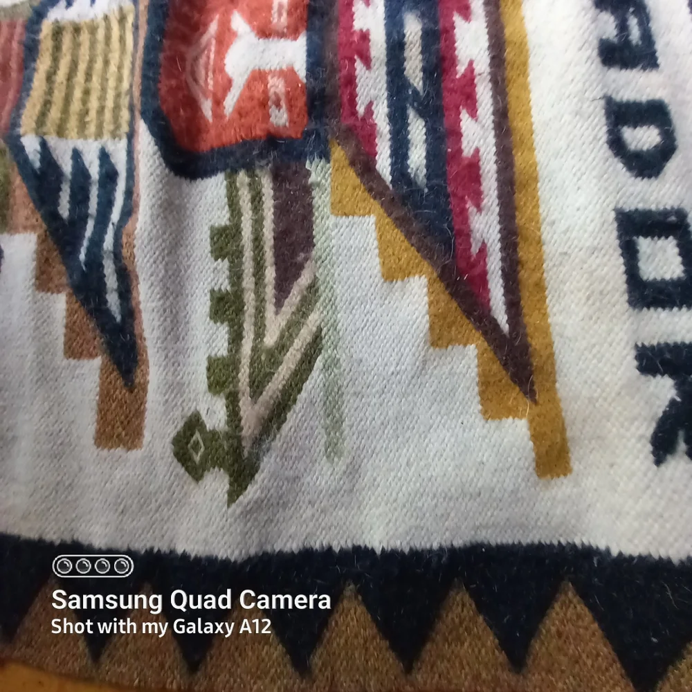 KILIM WOOL Authentic Teal Handmade Woven Weave Rug - Picture 4 of 4